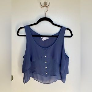 BCBG Sheer Flouncy Crop Top
